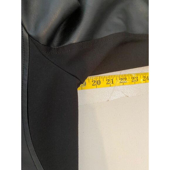 Wallis Black Faux Leather Waterfall Blazer Jacket Zipper Details Size 6 - Picture 9 of 11
